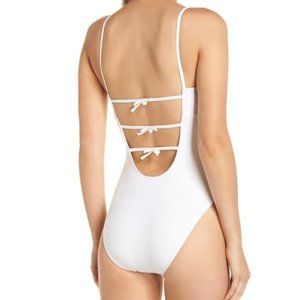 JCrew Baby Bow Back One-Piece Swimsuit H8251 White
